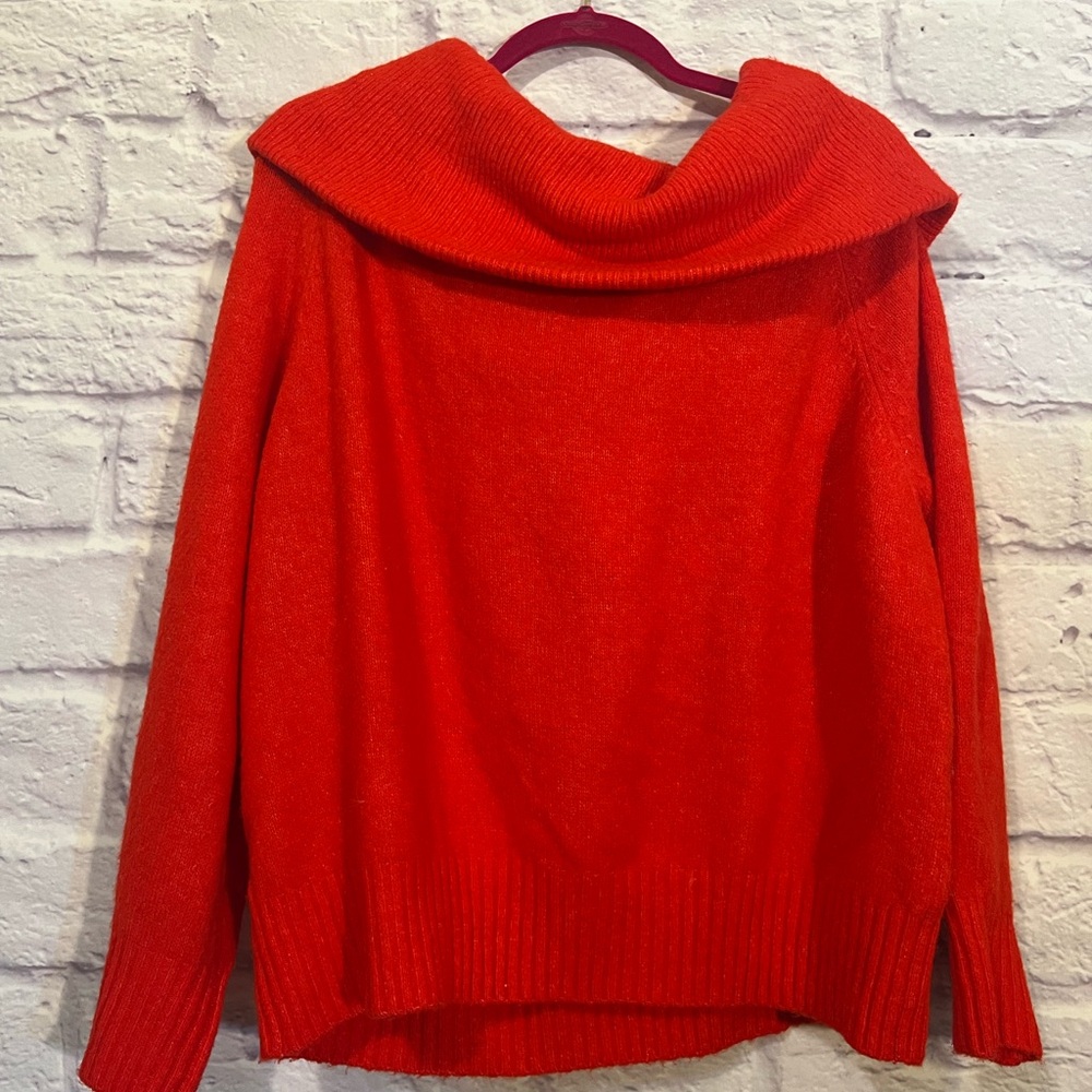 Cozy Red Cowl Neck Sweater